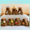 Designs Capybara Backpack Large Capacity Cartoon Animal Plush Doll Flower Bag
