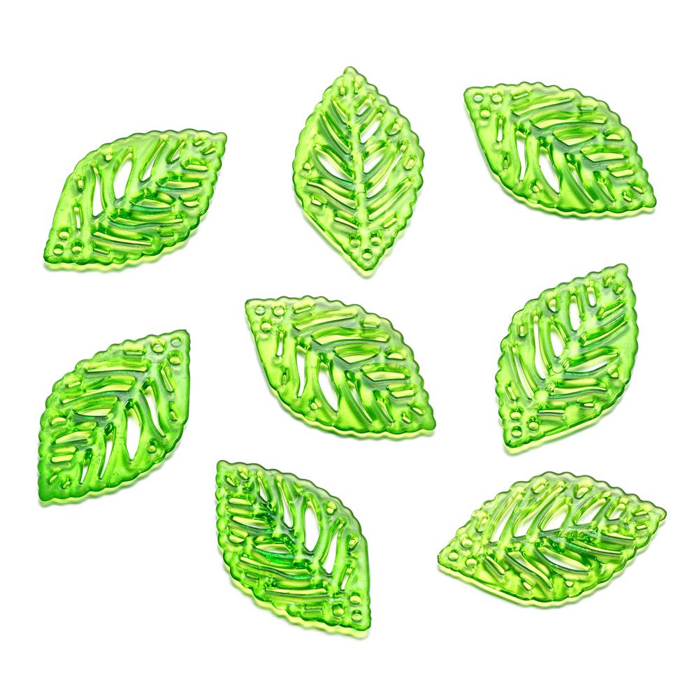 10-100pcs Green Acrylic Leaf Charms Leaves Beads Pendants For Diy Necklace Bracelet Earrings Jewelry Making Handmade Crafts