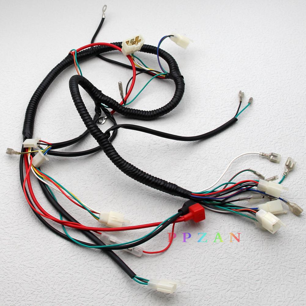 Wiring Loom Harness For 150cc 200cc 250cc 300cc Chinese Electric Start Loncin Zongshen Ducar Lifan ATV Go Kart Buggy 200cc
