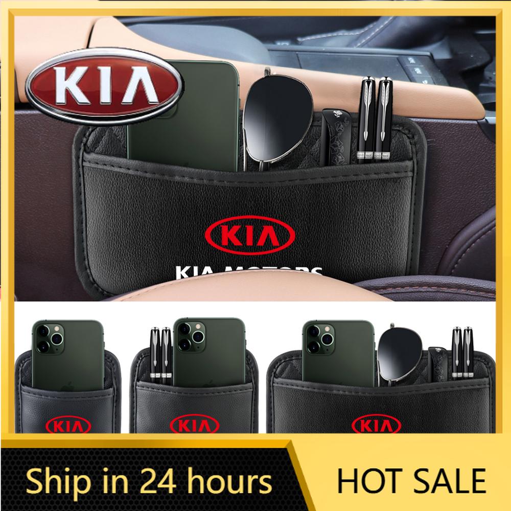 2026 Hot Car Sticker Car Leather Storage Bag Seat Back Storage Hanging Bag For Kia Sportage Rio 3 Soul Picanto EV6 Cerato Tellur
