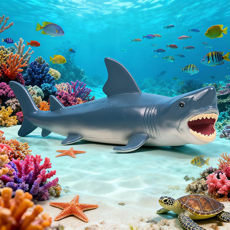 Three-Headed Shark & Megalodon Marine Life Model Toy Ornament