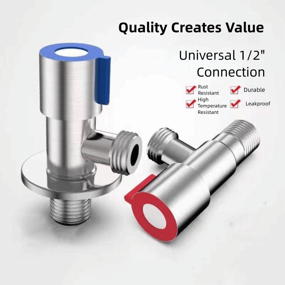 Large Flow Drain Hot And Cold Angle Valve Stainless Steel Water Heater Faucet  Kitchen