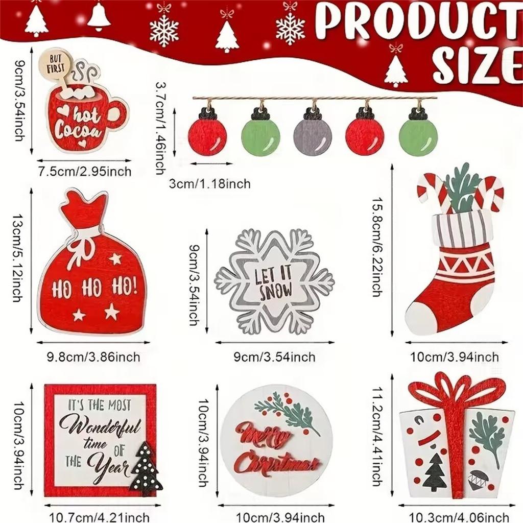 Décorations de bureau uniques pour les fêtes Décoration de plateau à étages de Noël Accessoires Fournitures de fête pour table de cuisine Plateau cadeau Non inclus