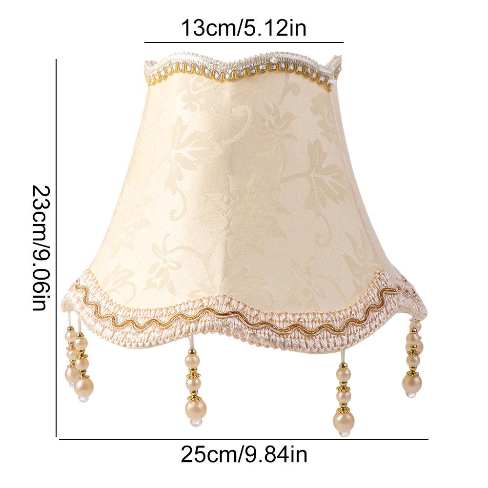 Table Lamp Cover Decor E27 Table Lamp Shade 25CM Pearl Tassel Wall Lamp Cover Cloth Luxury Floor Lamp Dust Cover Wall Lamp