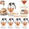 2-5PCS Diamond Shaped Glass Honey Dispenser Large Capacity Multifunctional Oil Bottle Vinegar and Sauce Dispensers Kitchen Tool