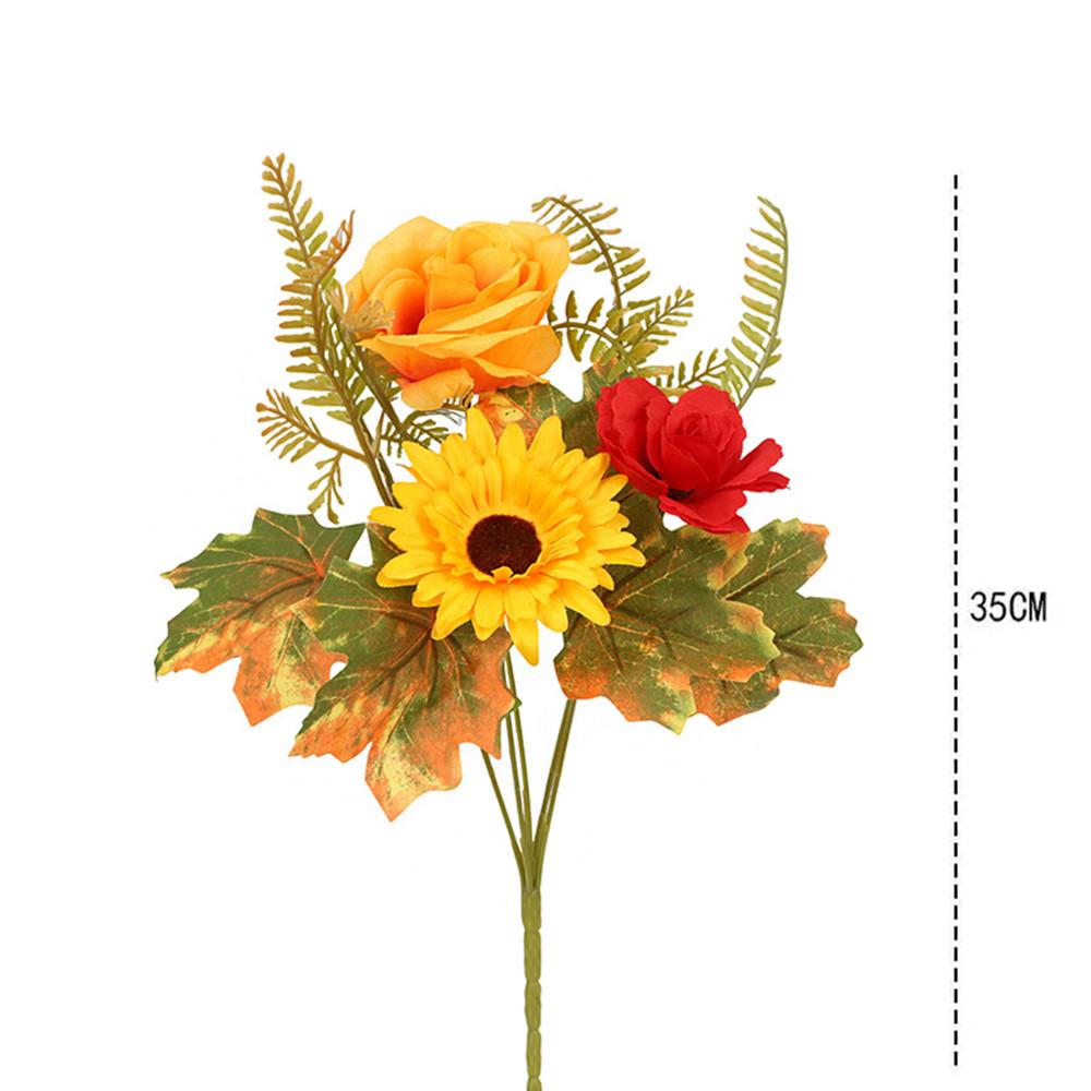 Autumn Artificial Flower Bouquet Prop Household Festival Party Halloween Maple Leaf Pumpkin Decoration