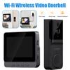 Wireless Doorbell 2.4G Wi-Fi Smart Video Doorbell 4.3Inch IPS Display Video Intercom Doorbell 2 Way Audio Infrared Night Vision