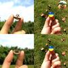 Unisex Metal Pin Badge With Ukraine Flag Design