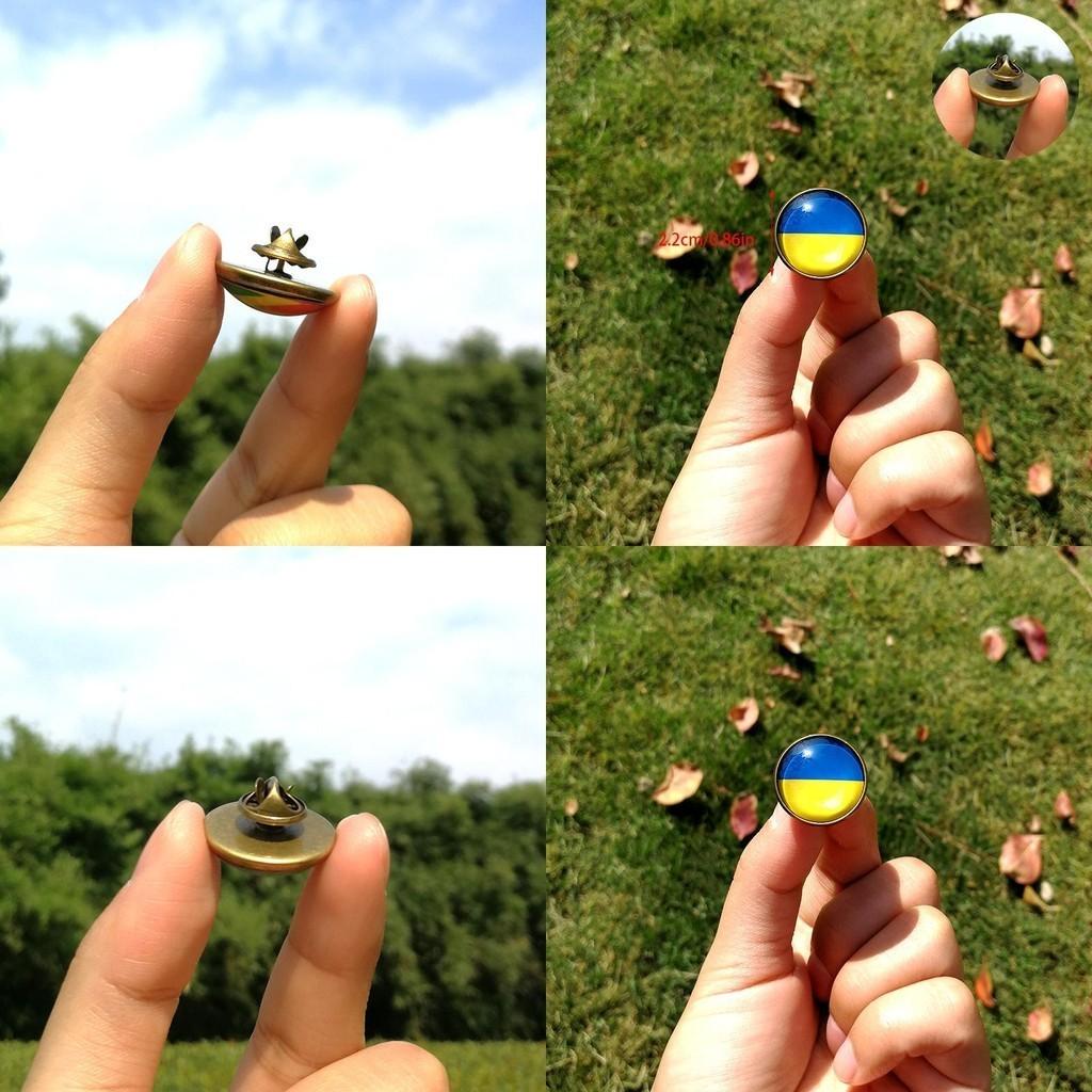 Unisex Metal Pin Badge With Ukraine Flag Design