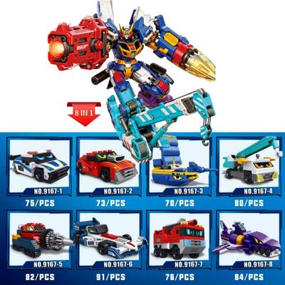 Ny Mekanisk Förvandlingsbyggsats Brandbil Actionfigurer Kombineras för Stridsläge Leksakspresenter