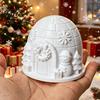DIY Hand Painted Crafts 3D Printed Christmas Igloo Ornament with Snowman Snowflake And Creative Gift for Friends Tree Relief, Miniature Winter