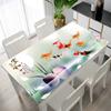 Floral Patterned Tablecloth, Placemat, Waterproof, Oil-proof, Heat-resistant, Washable, Rectangular PVC Coffee Table Protector