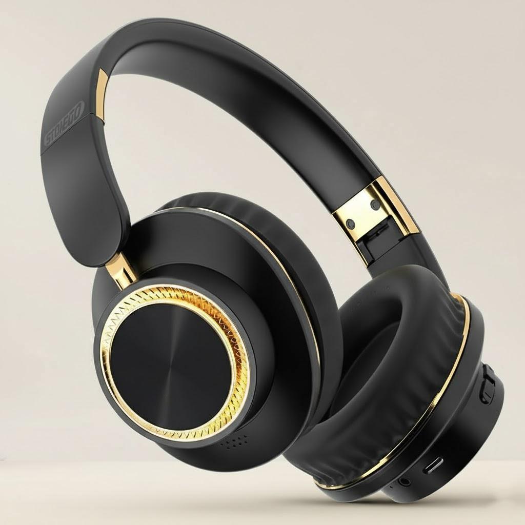 

STONEGO Foldable Wireless Bluetooth Headphones Subwoofer Gaming Earphones Noise Cancelling Sports Headset чорний