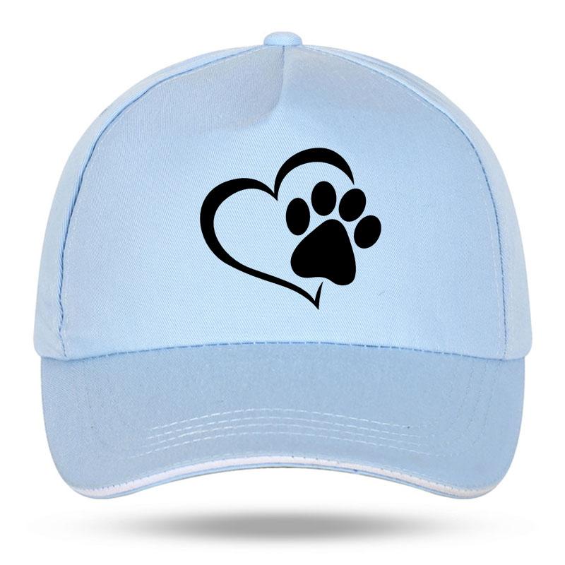 Neue Unisex Damen Mode Niedliche Hundepfote mit Pfirsichherz Baseballkappen für Hip Hop Baumwolle Trucker Cap Bone Papa Hüte
