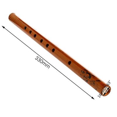 Geleneksel 6 Delikli Bambu Flüt Klarnet Öğrenci Müzik Aleti Ahşap Rengi