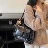Casual large capacity retro bag women 2025 new versatile shoulder bag double shoulder backpack commuter bucket bag