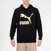 Puma Classics Gold Foil Logo Print Hoodie With Thicker Fabric For Autumn Men Hoodie Black 531370-56