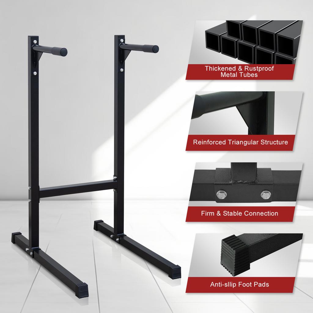 Heavy Duty Dip Bar Station Push Up Bar with Foam Handles for Home Gym, Multi-function Full Body Workout Equipment for Tricep Dips L-Sits