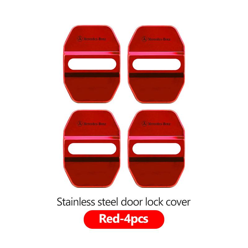 For Benz Stainless Steel Car Door Lock Buckle Cover Protective Covers Accessories CLS SLK Sport ML C200 C260 C300 W205 CITAN