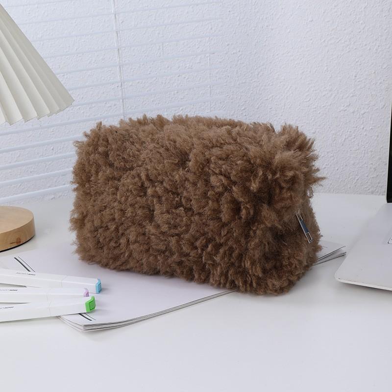 New Korean Style Cute Large Capacity Cosmetic Bag Portable Plush Storage Bag Instagram Style Skin Care Products Washes Storage Bag