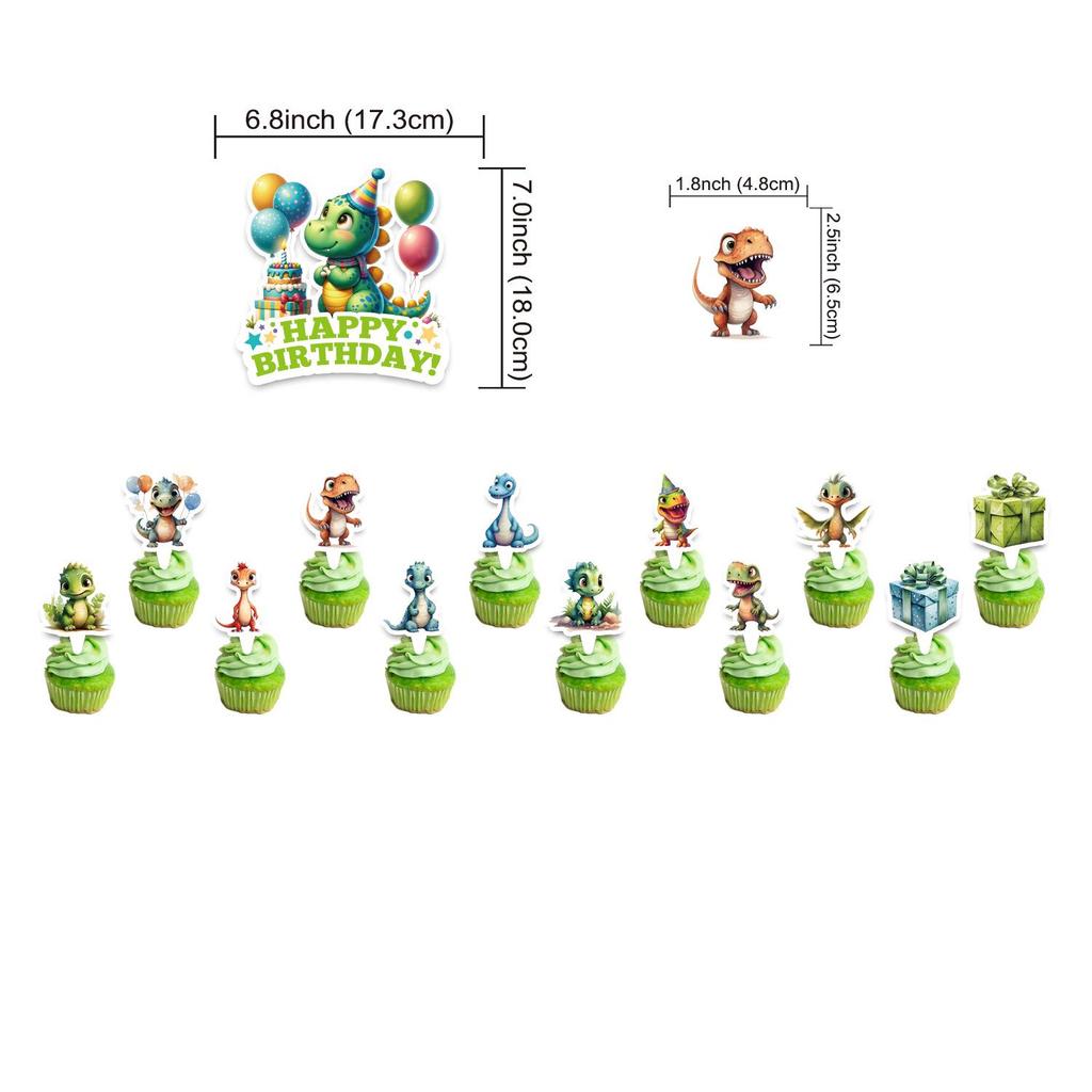 Dinosaur 3D Birthday Party Decorations Set with Banner & Balloons