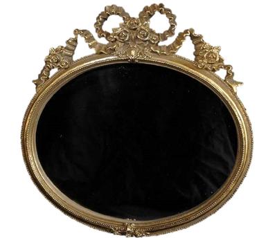 Elegant väggmonterad spegel för inomhusbruk, Bandspegel, Guld, för Skönhetssalonger, Nagelsalonger, Smink och Kosmetika (15015WM-GD)