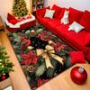 1pc Festive Christmas Red Birds Area Rug - Polyester, Non-Slip, Durable Digital Print Carpet for Living Room, Bedroom, Entr