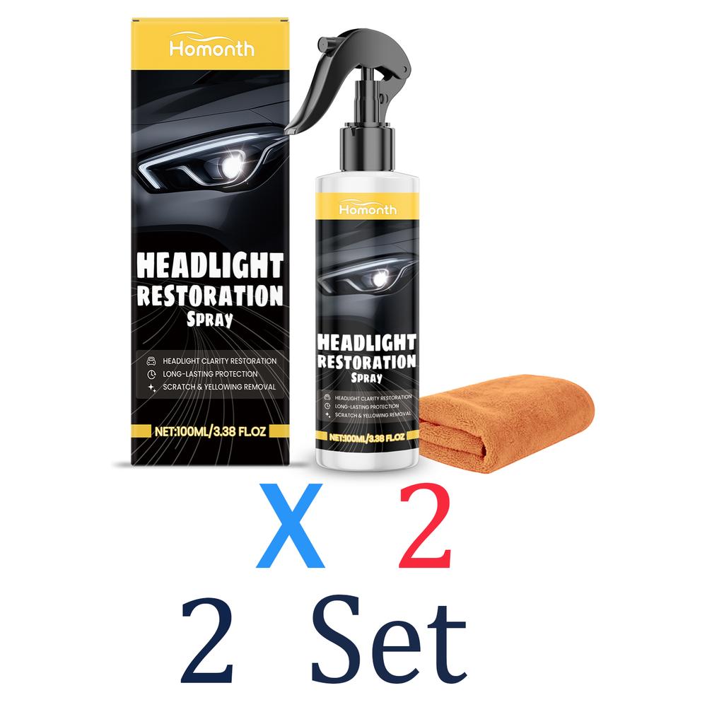 Headlight Care Kit 100ml Restores Lighting Effect Improves Night Driving Safety Anti Dust Polish Spray with Towel Night Drive