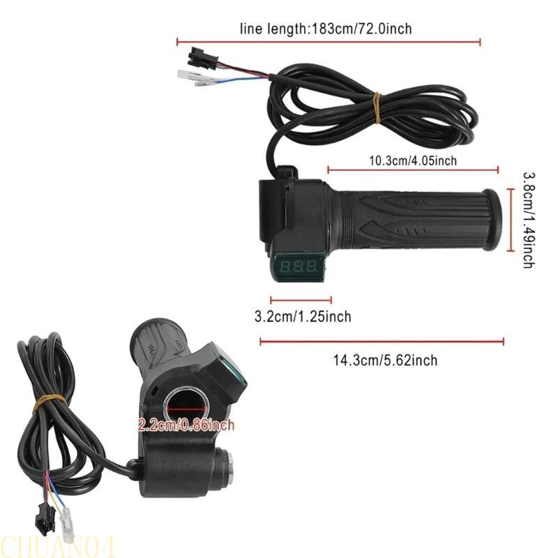 A1A2 Universals Electric Bike Handlebars Twist Throttle Speed Control Handle Replacement Throttle Handle with LED Display