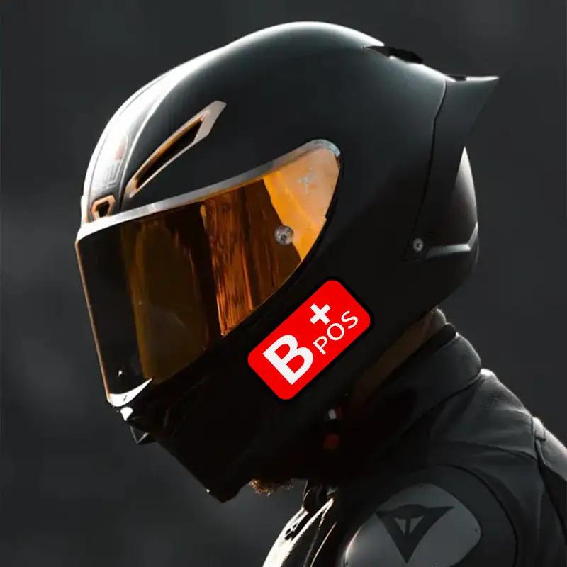 Waterproof Blood Type Vinyl Sticker, Red A/B/AB/O POS NEG Graphic Decal, Universal DIY Decoration for Auto Motorcycle Helmet