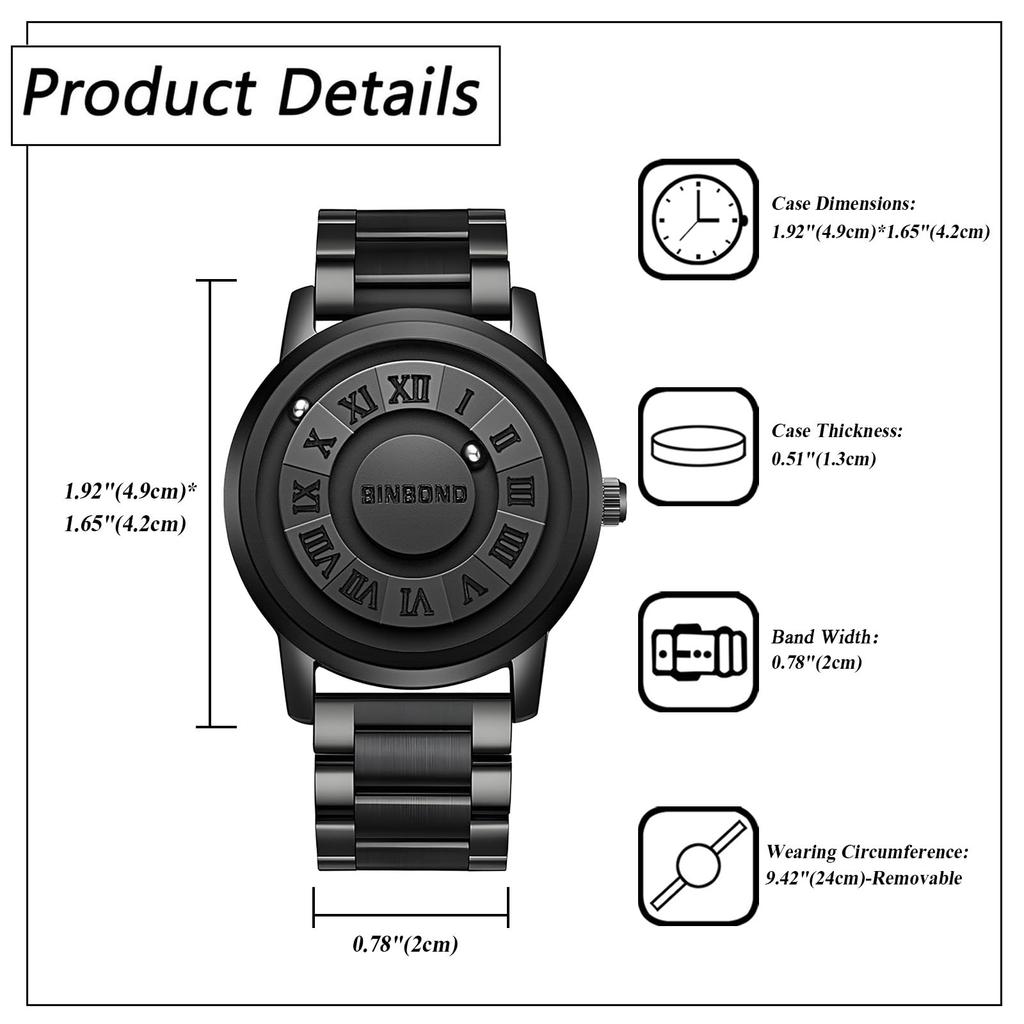 Men's Watch Stainless Steel Magnetic Levitation Analog Display Waterproof Quartz Casual Business Fashion Accessory - Birthday Anniversary Christmas