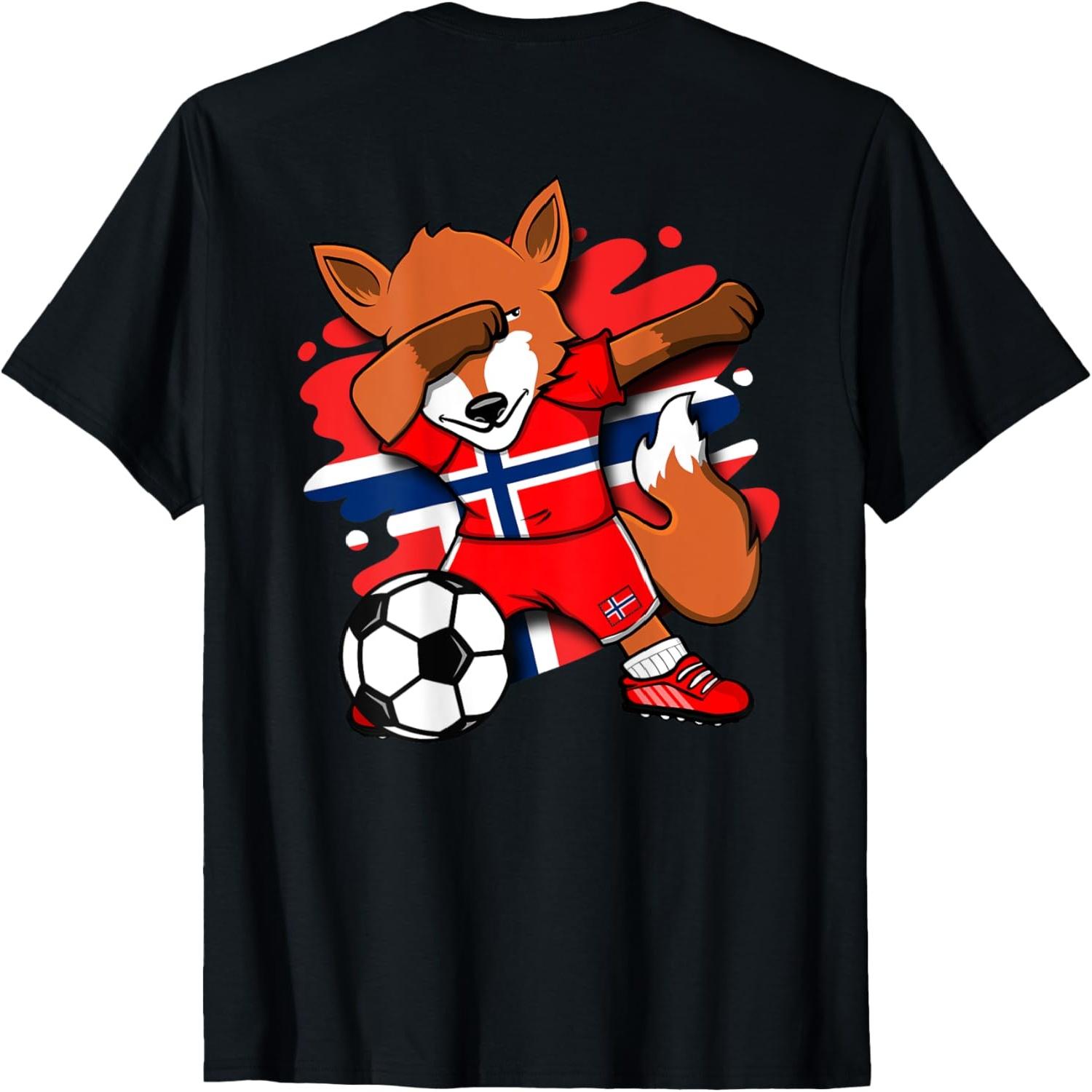 Dabbing Fox - Norway Soccer Lovers Jersey Norwegian Football T-Shirt S