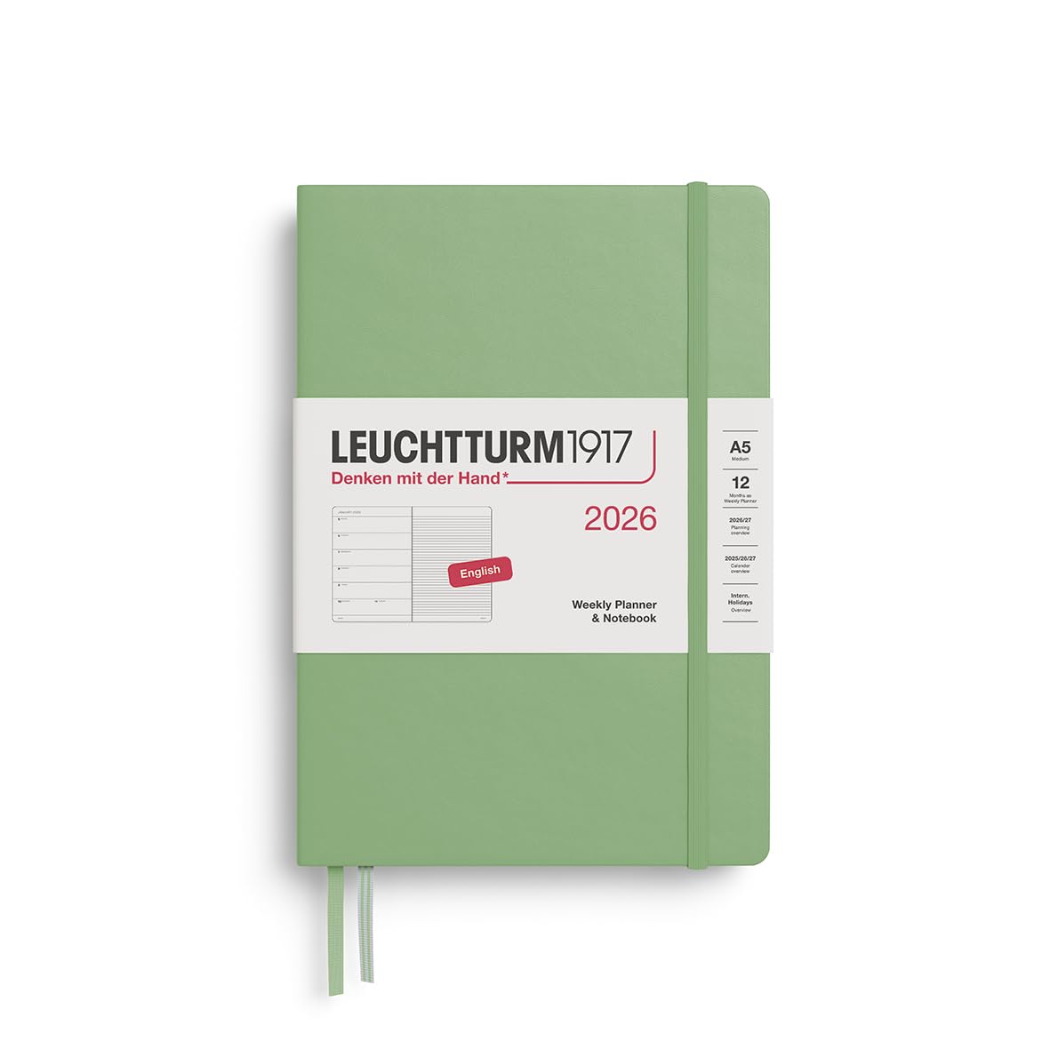 LEUCHTTURM1917 2026 A5 Weekly Sage 372656