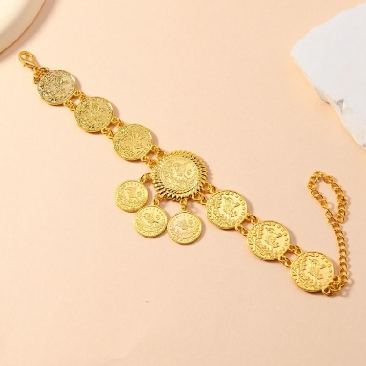Coin Shape Ankle Bracelet with Adjustable Length Fashion Jewelry Ankle Ornament Alloy Texture Suitable for Any Occasion