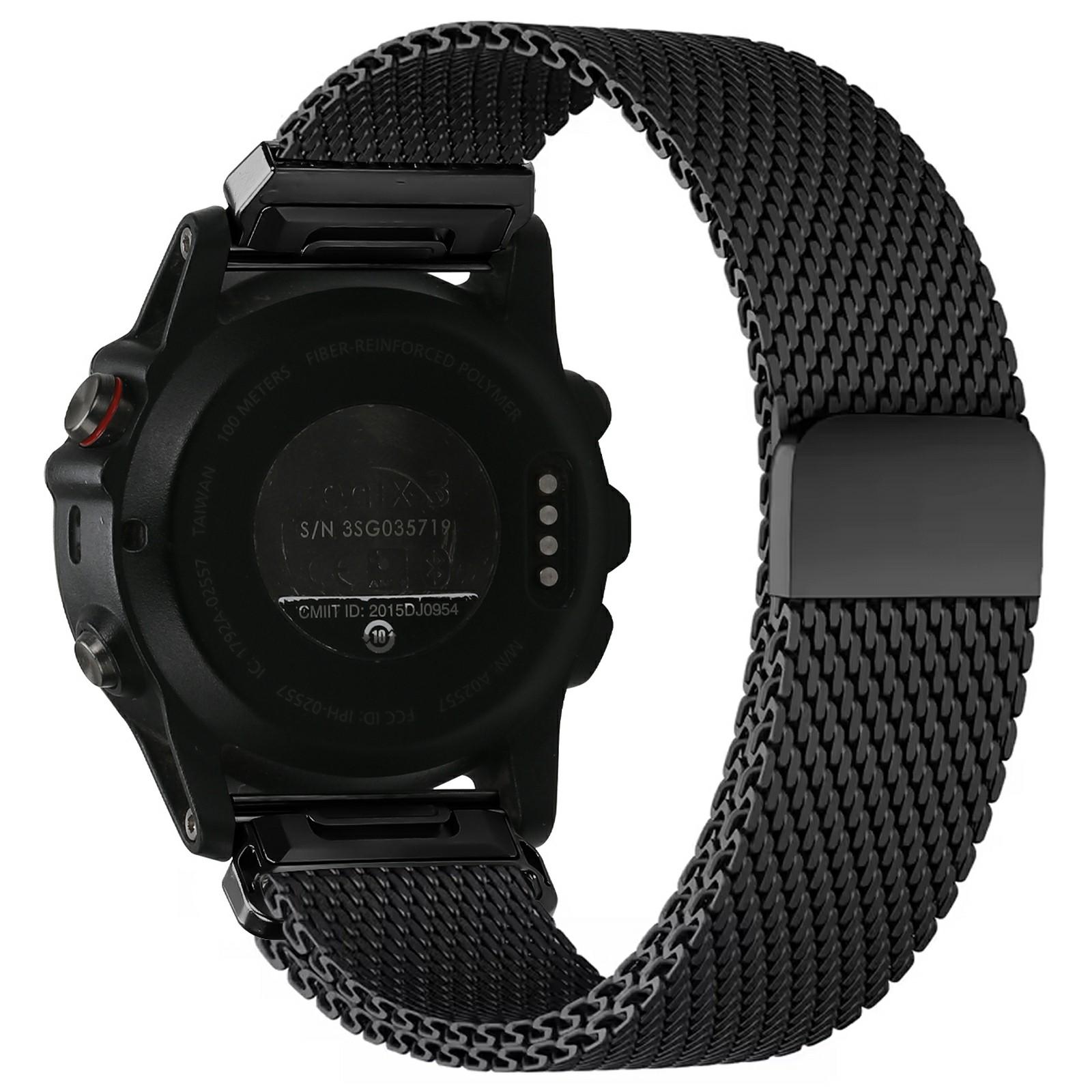 Ремешок для часов Garmin Fenix 8 Pro AMOLED 47 мм / quatix 8 47 мм / Tactix 8 47 мм / Fenix 8 47 мм Магнитный усиленный миланский сетчатый ремешок из нержавеющей стали
