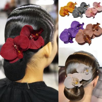 Pince à cheveux grande taille Fleur Motif floral Barrettes Ornement Nouvelle Orchidée Clip pour cheveux