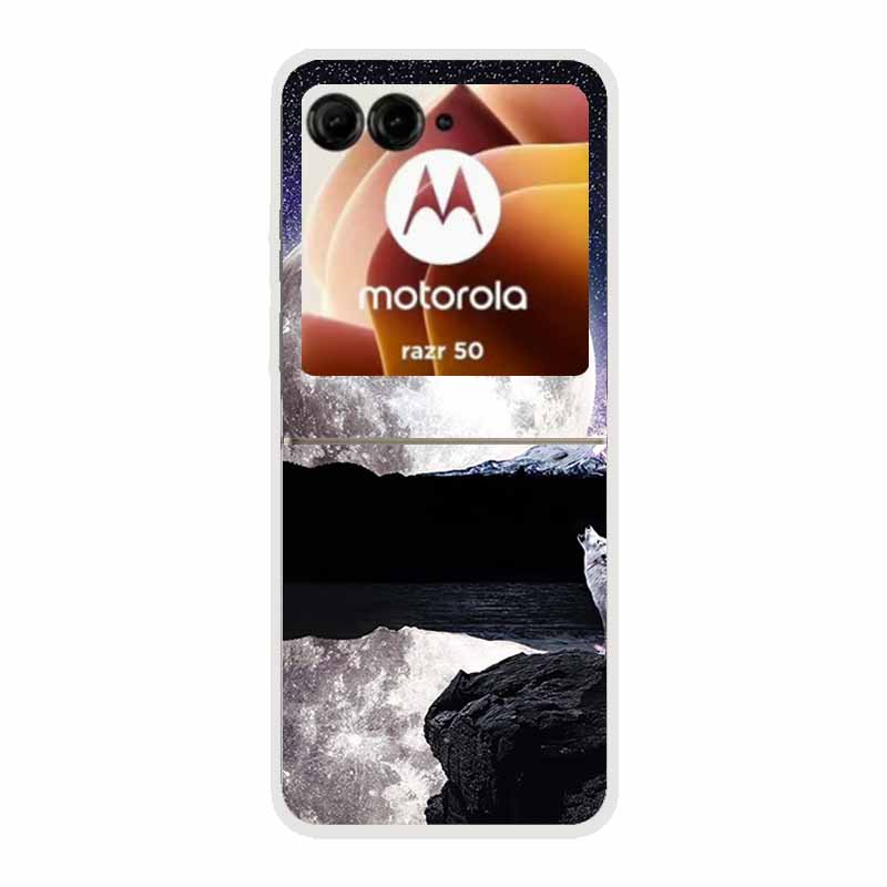 For Moto Razr 50 Case Clear Plastic Hard Painted Space Transparent Phone Covers for Motorola Razr 60 50 Coque Razr 2024 PC Cases