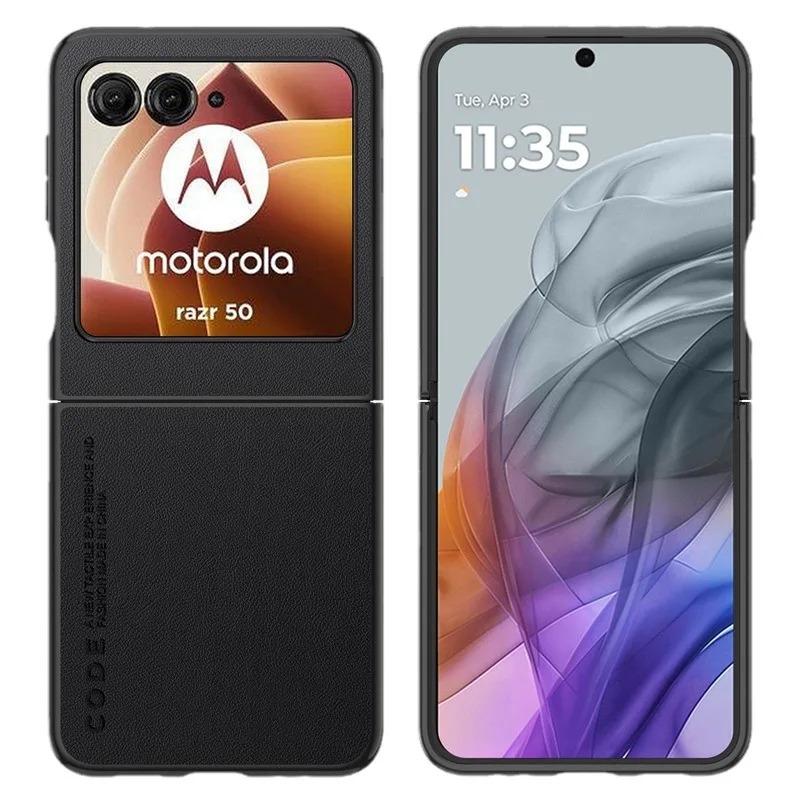 Luxury Premium Leather Cover for Motorola Razr 50 Ultra Moto Razr 50 50 Ultra 2024 Razr40 2023 Shockproof Hard Plastic Phone Case