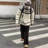 Vintage Fair Isle Crewneck Sweater Couple Nordic Heavy Knit Top American Retro