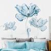 Creative Nordic Blue Flower Wall Stickers 3D Wall Art Decals Home Warm Background Decoration for Living Sofa Bedroom