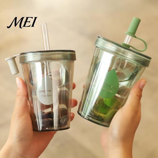 Lightweight Portable Water Bottle Drinking Straw Cup, Leak-proof PC Bottle, Durable Leak Proof for Students Anti-fall And Office Use Plastic Cup