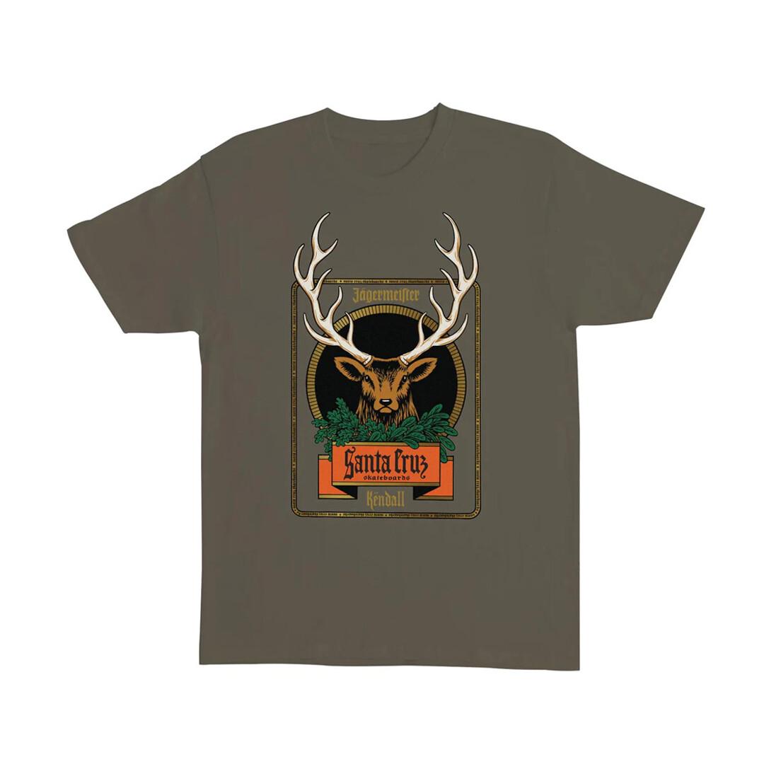 Santa Cruz Skateboards Jagermeister Deer Front S S Tee Olive Green T-shirt XXL