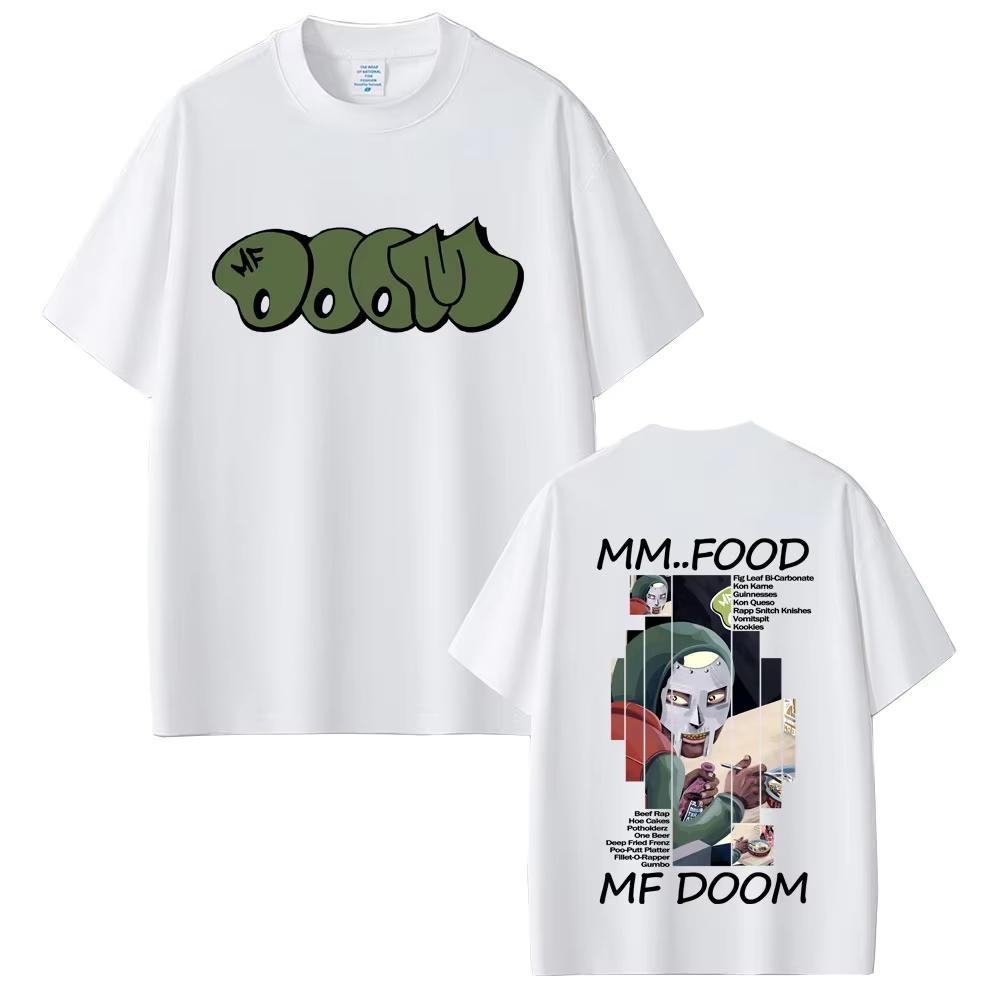 Rapper Mf Doom 100cotton Unisexs shirt Madvillainy Album graphics oversized Short Sleeved Womens Y2k Hip Hop Streetwear Tshirt
