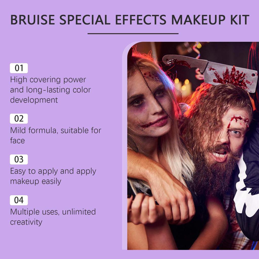 EELHOPE Vampire Cosmetic Set &Bruise Special Effects Makeup Kit & Fake Blood For Halloween Festival And Masquerade Party Looks