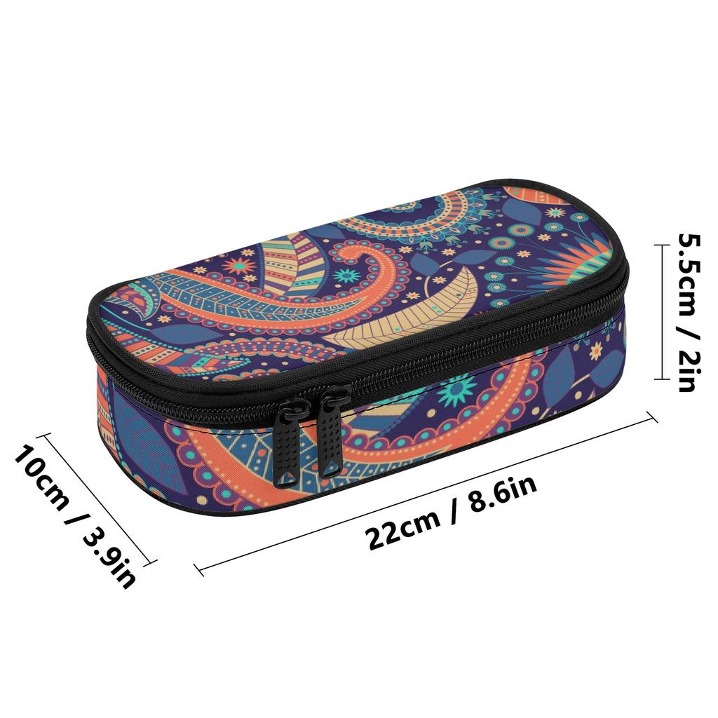 Pen Case High Capacity Zipper Closure 300D Polyester with Main Storage Mesh Pocket and Organized Pen Holders for Daily School Use
