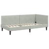 Corner Bed Frame with Headboard Light Grey 80 cm x 200 cm Velvet