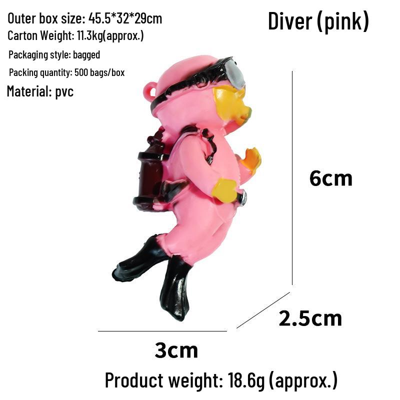 Blue Diver Fish Tank Ornament Set - Floating Aquarium Decoration Gift