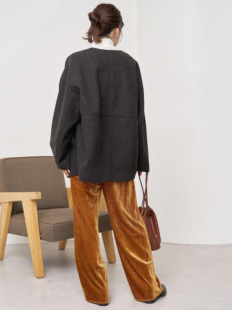 Cohen Light Melton Collarless Mid-Length Coat, 76606000000 2170 NATURAL (21), L