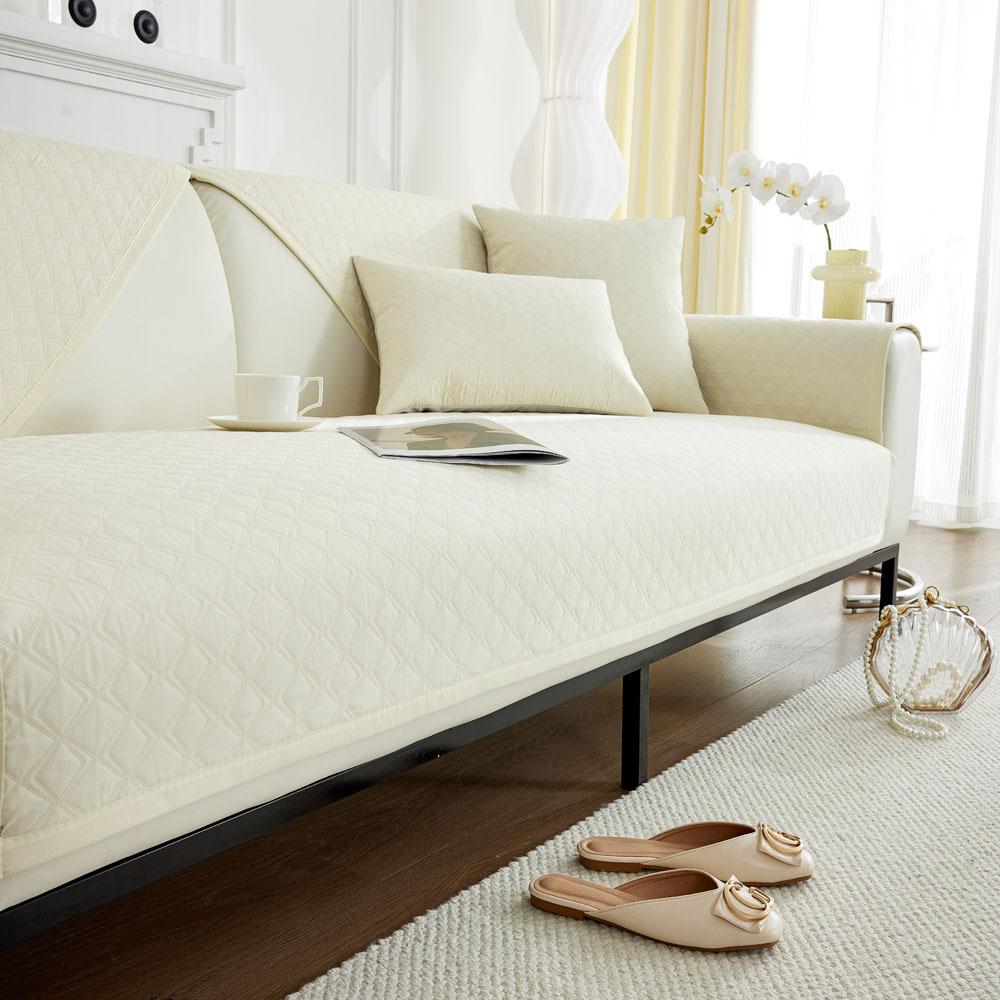 

Waterproof Cotton Sofa Cushion Four Seasons Universal Non-Slip Seat Cushions Simple Leather Sofa Cover Cream Style Backrest Towel 70X70