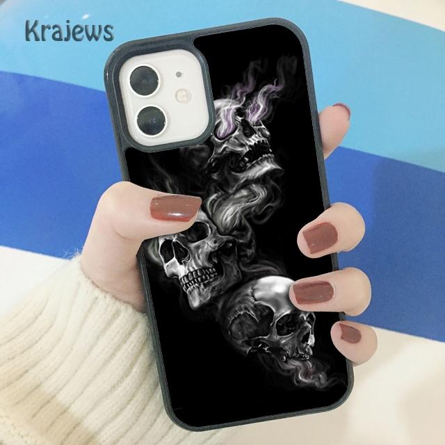 Krajews Skulls Bones Skeleton Soft Phone Case Cover For iPhone 17 Air 16 15 14 plus 11 12 13 pro max coque Shell Fundas